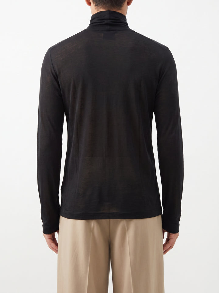 Maglia Uomo Lupetto in Cashmere Nera 