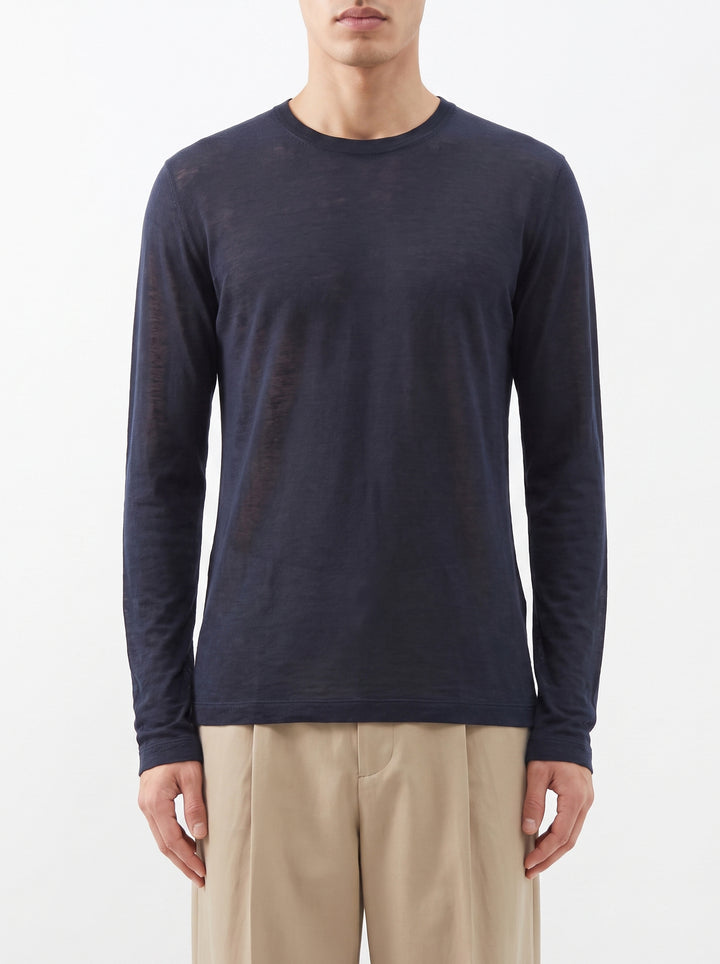 Girocollo Uomo in Cashmere Blu Finezza 18 