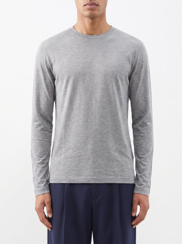 Girocollo Uomo in Cashmere Grigio Finezza 18 