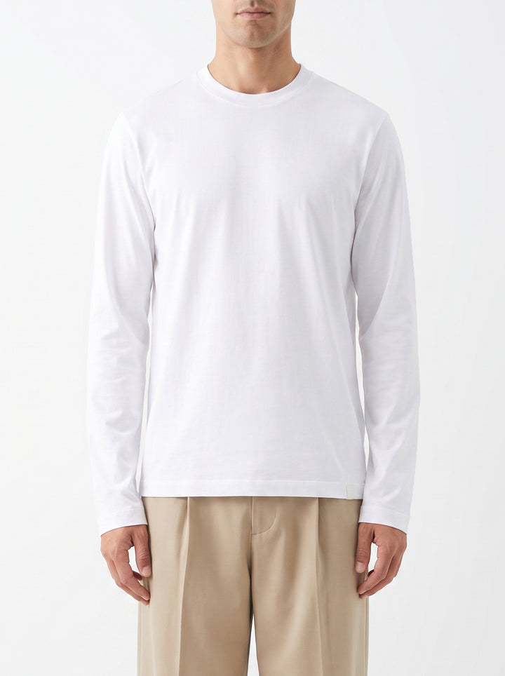 T-Shirt Uomo Longless Latte a Manica Lunga 