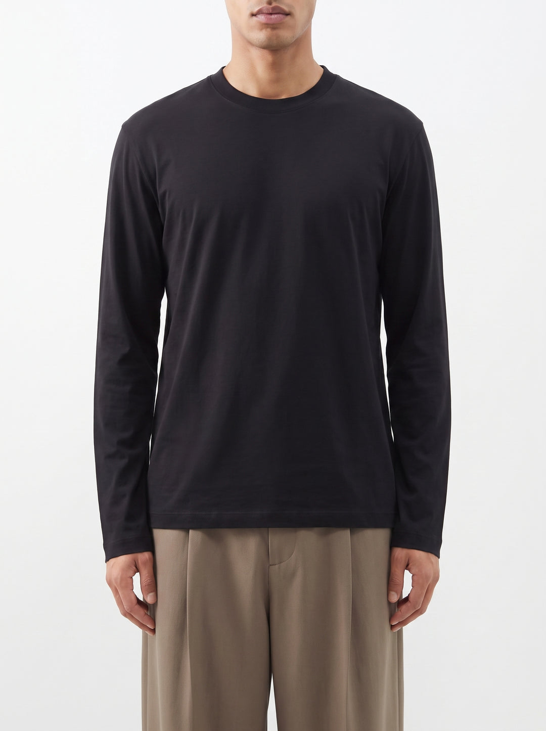 T-Shirt Uomo Longless Nera a Manica Lunga 
