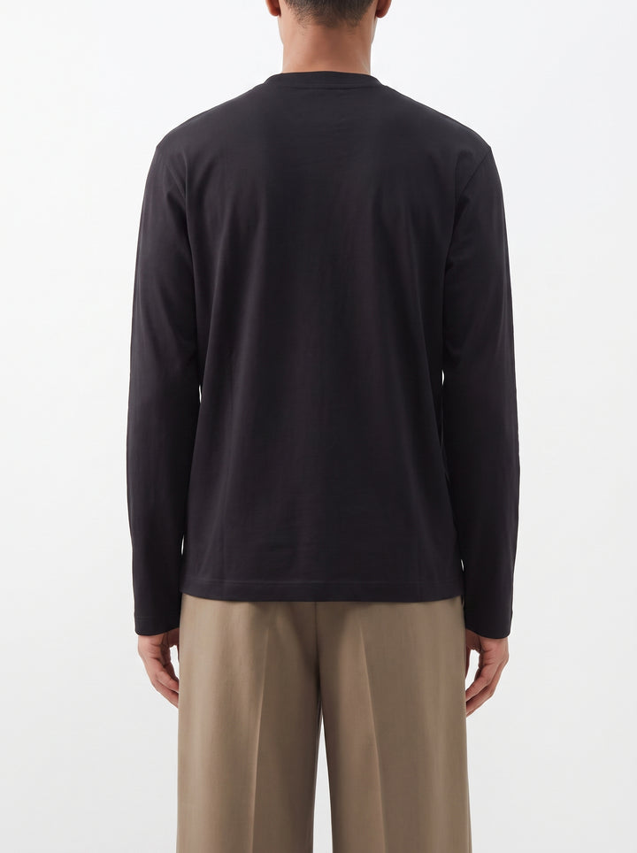 T-Shirt Uomo Longless Nera a Manica Lunga 