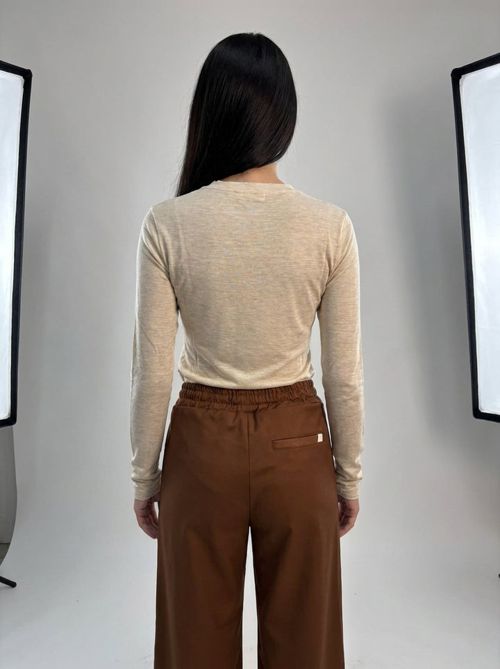 Shirt avorio  in Viscosa Fiammata 