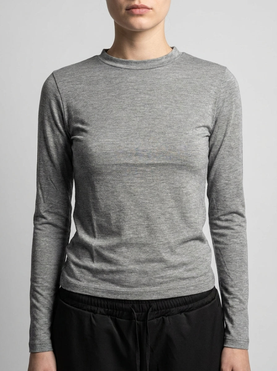 Shirt grigia in Viscosa Fiammata 