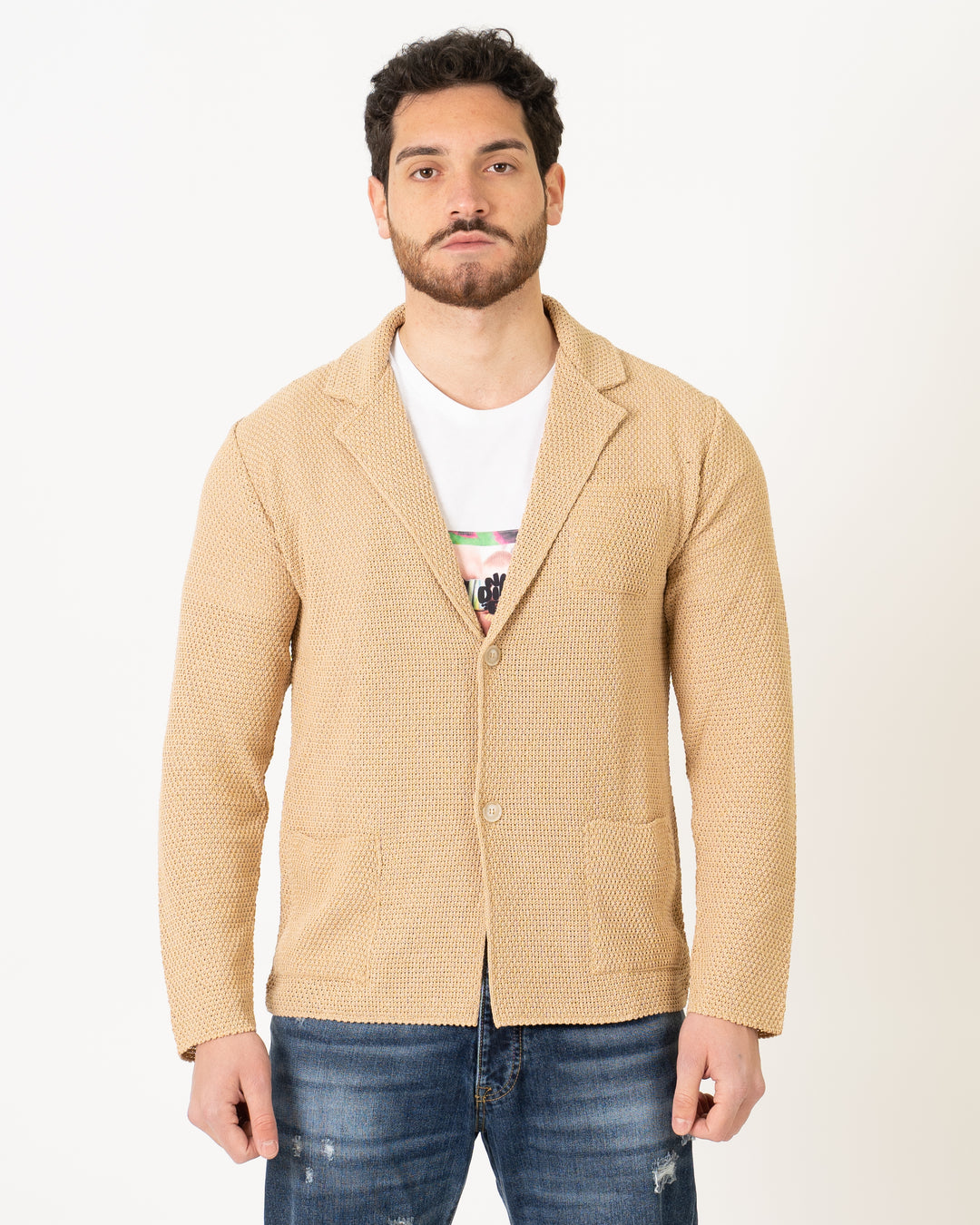 Giacca Maglia Beige 