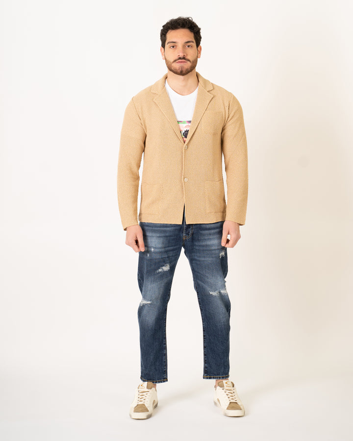 Giacca Maglia Beige 