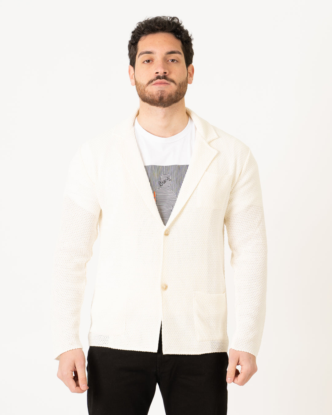 Giacca Maglia Panna 