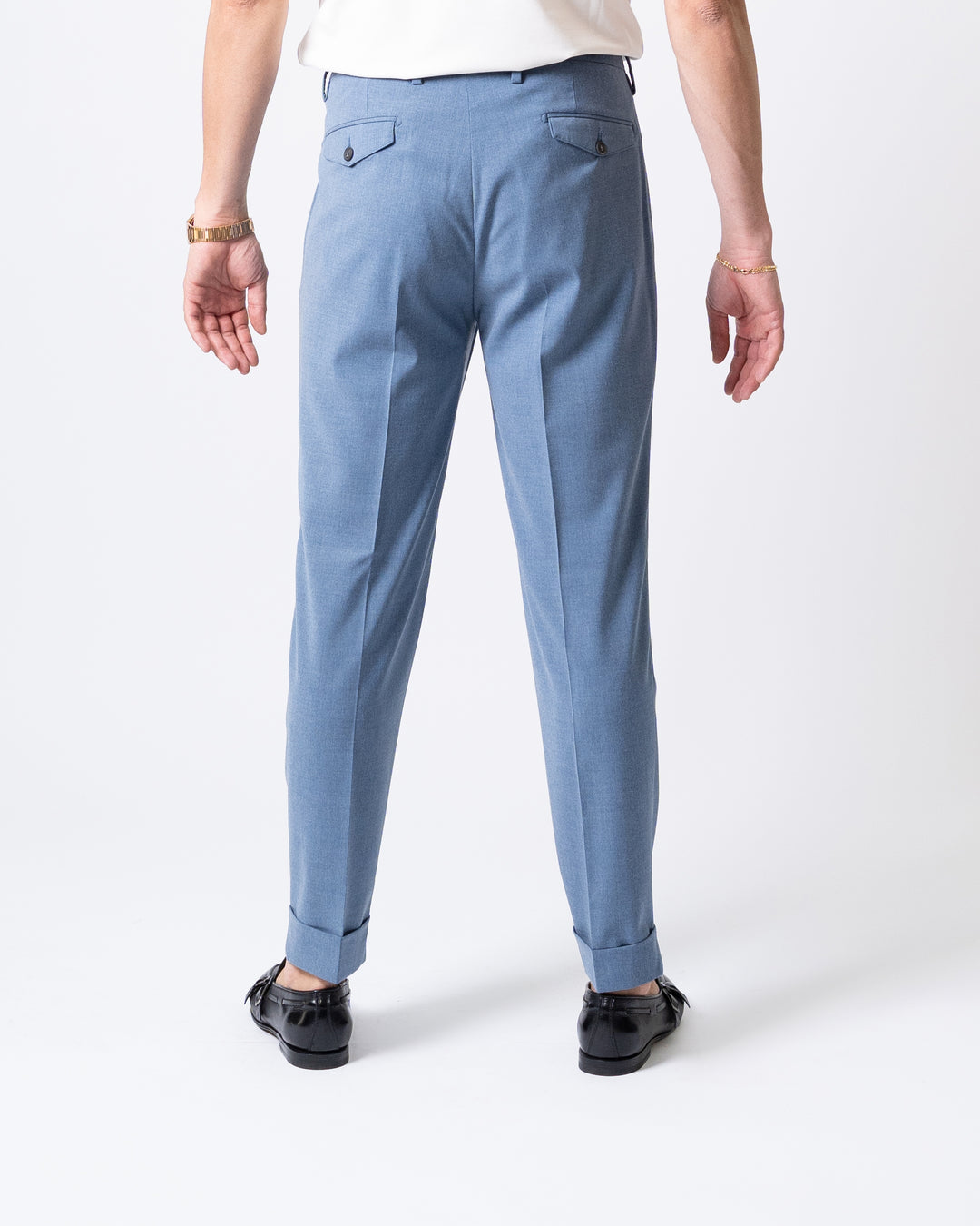 Pantalone Singapore Doppia Pence Azzurro 