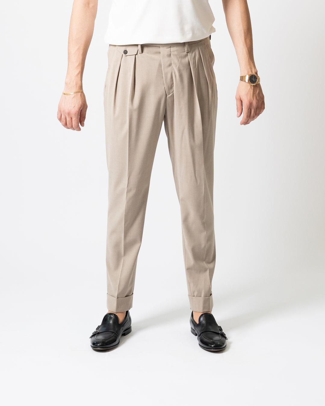Pantalone Singapore Doppia Pence Sabbia 
