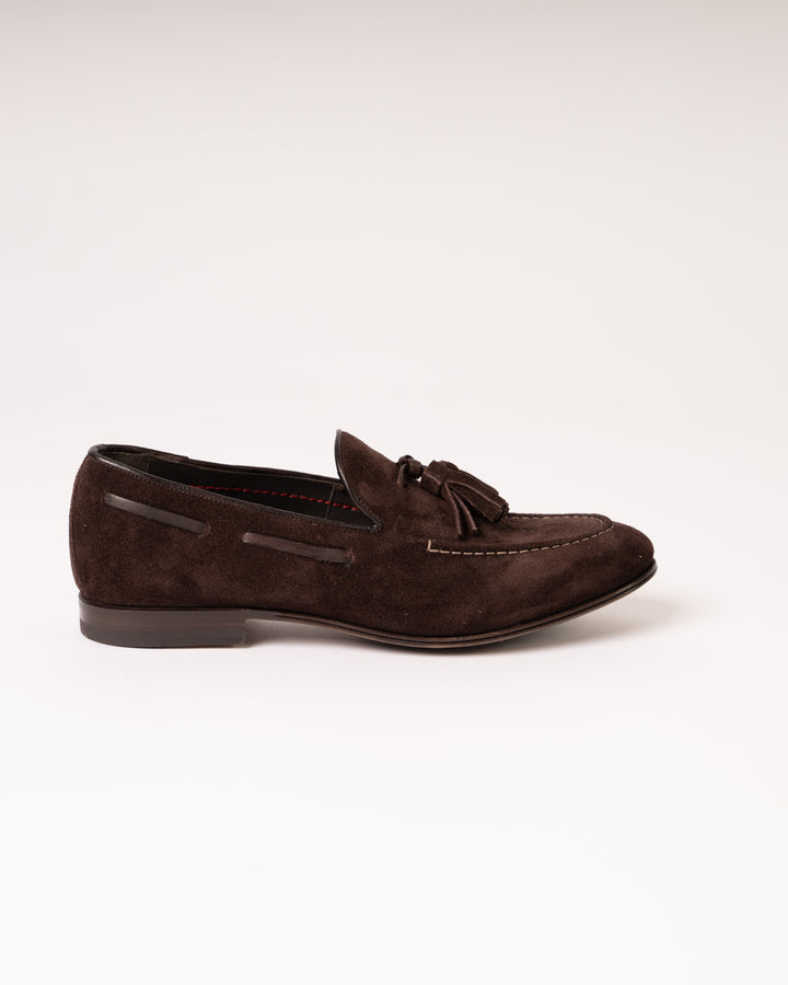 Mocassini Con Nappine Camoscio moro 