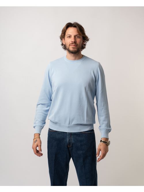 Girocollo piquet Azzurro 