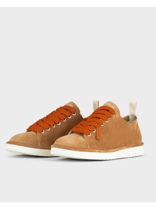 Scarpa allacciata p01 suede beige arancio