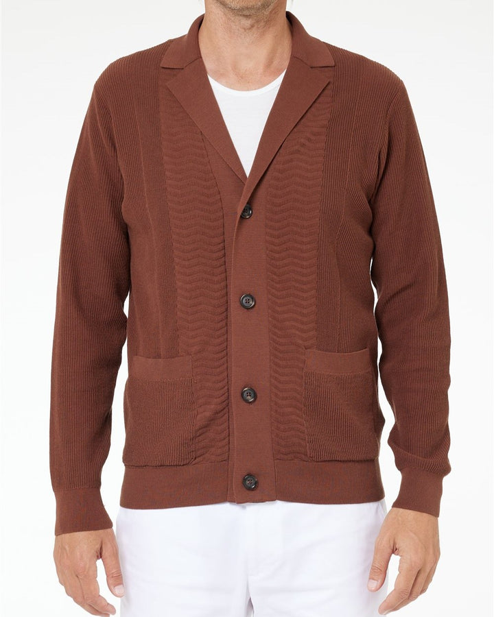 Cardigan Tre bottoni Con tasche Bruciato