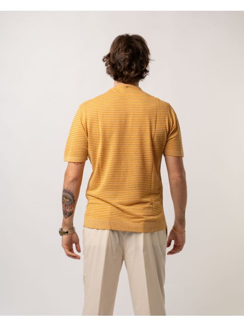 T-shirt Righe lino Giallo