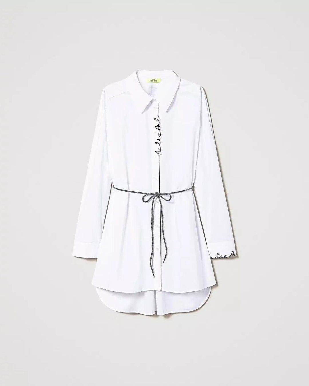 Maxi camicia MYFO icon ricamo logo bianca<BR/> 