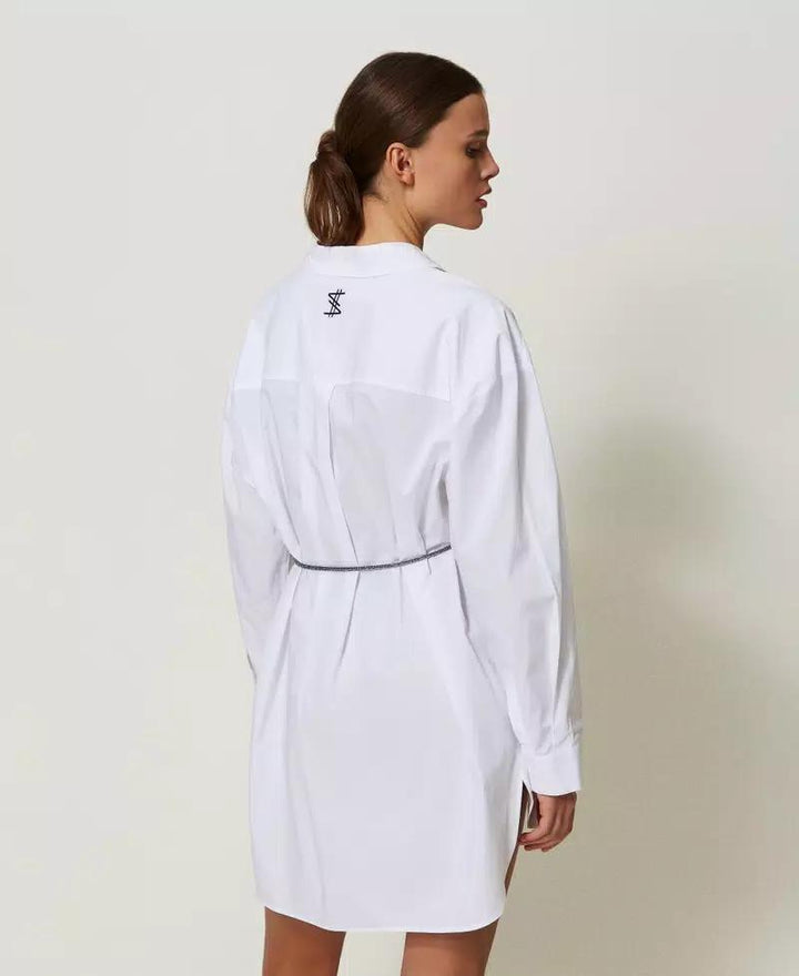 Maxi camicia MYFO icon ricamo logo bianca<BR/> 