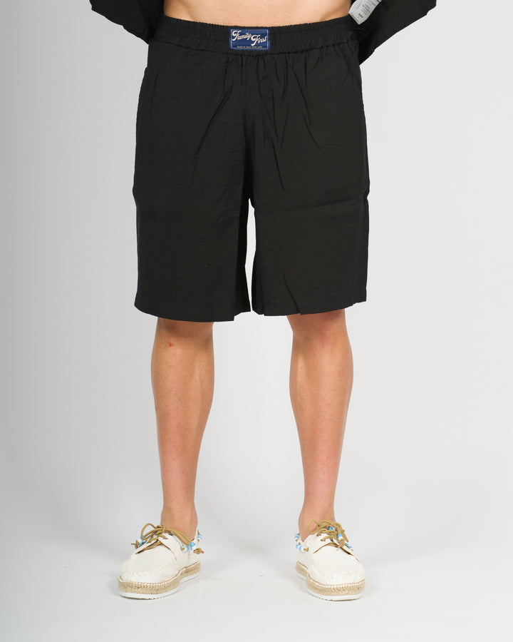 Soft Short Pants Cupro Nero<BR/> 