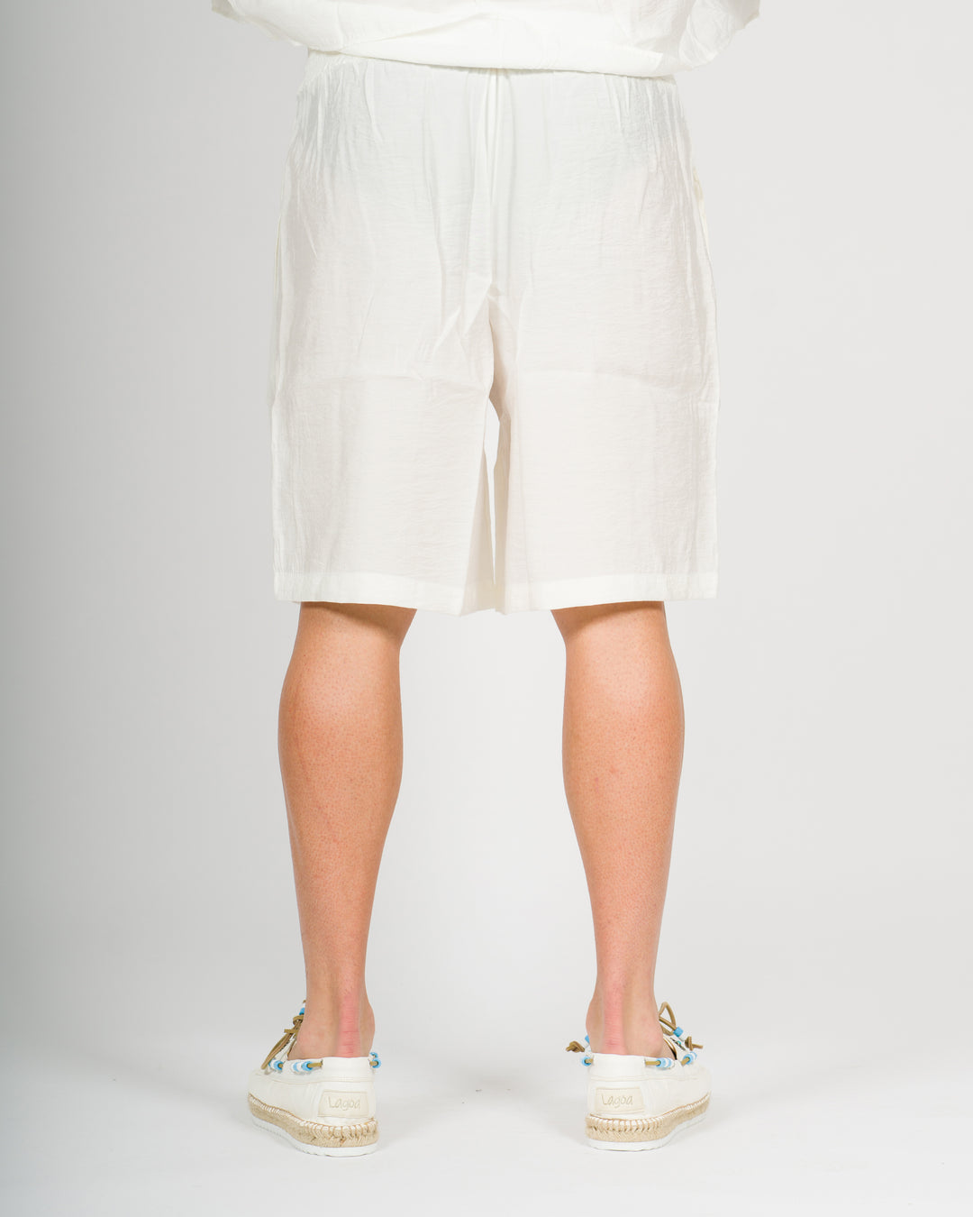 Soft Short Pants Cupro Bianco<BR/> 