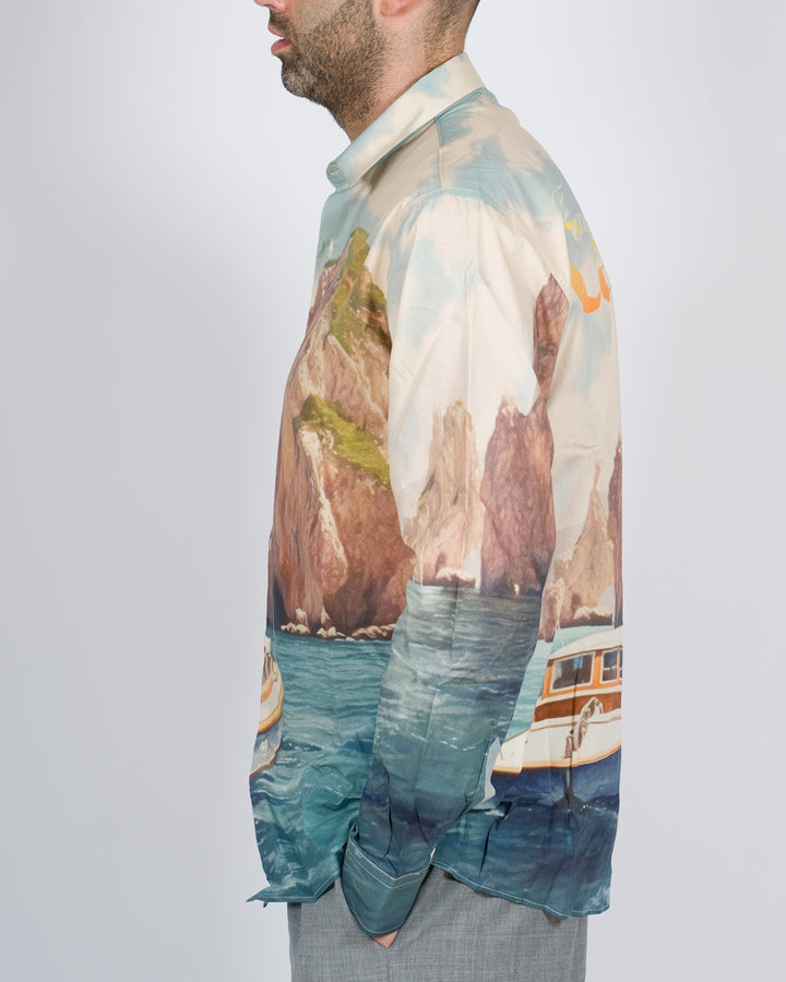 Camicia seta faraglioni capri 