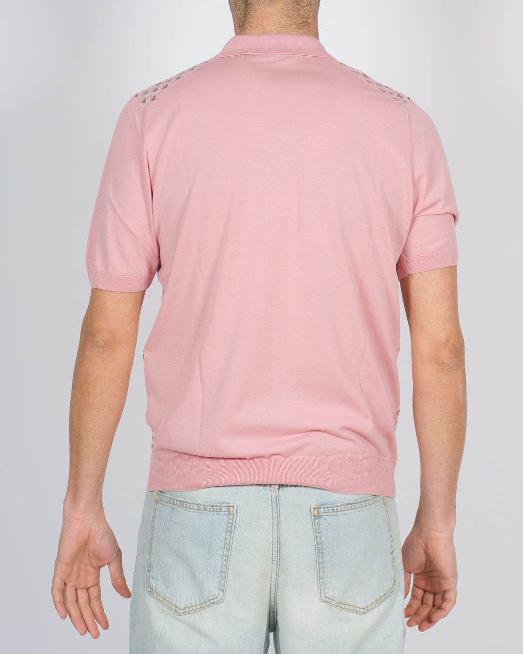 Polo mezza zip rosa 