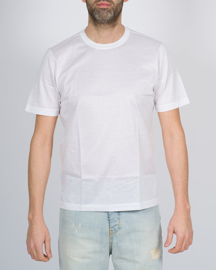 T-shirt filo di scozia bianca 