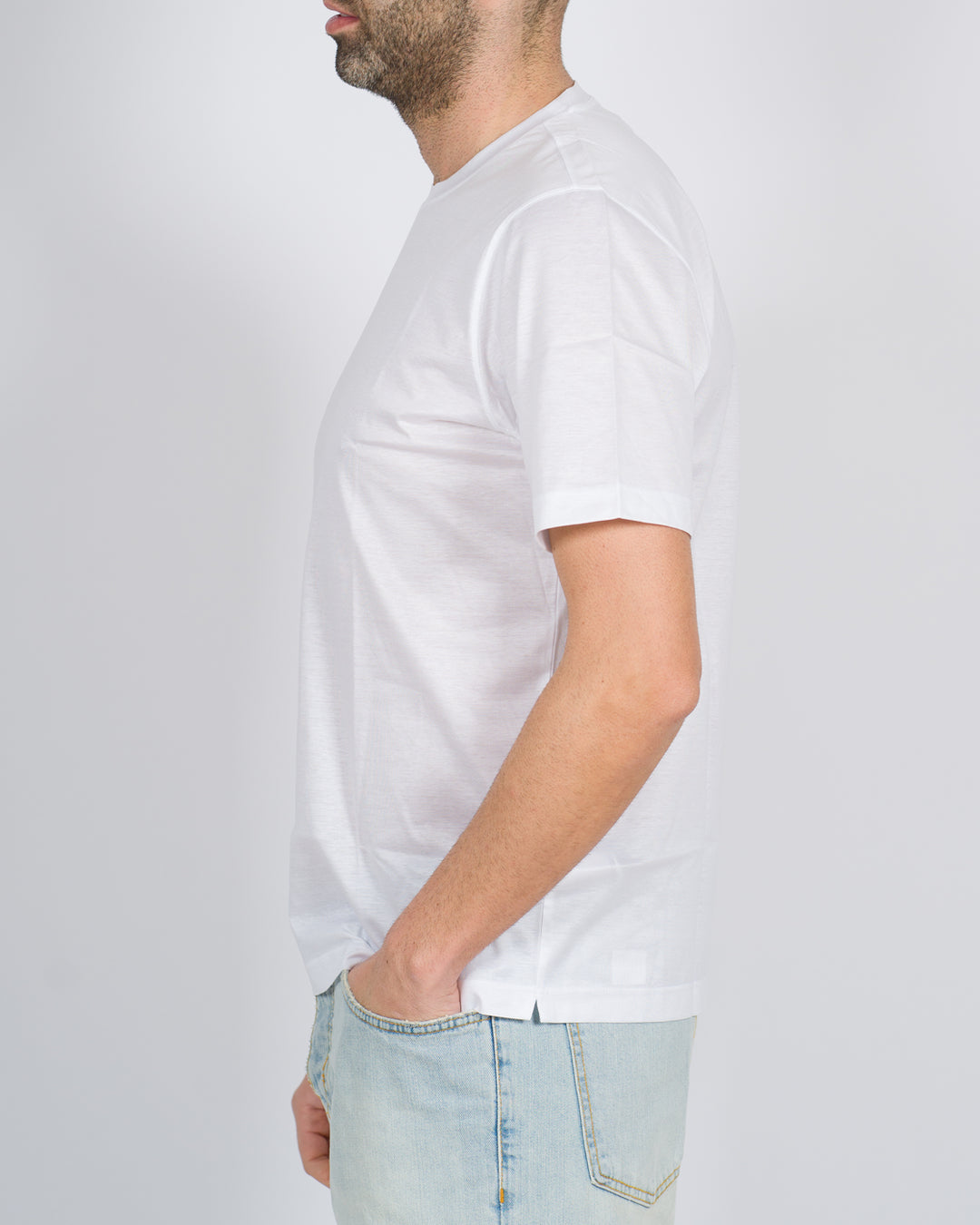 T-shirt filo di scozia bianca 