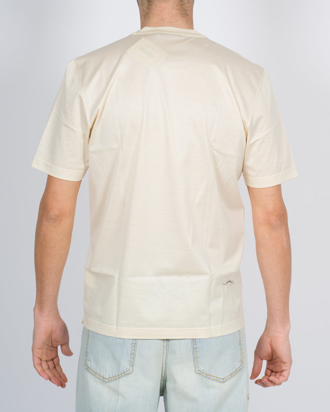 T-shirt filo di scozia panna 