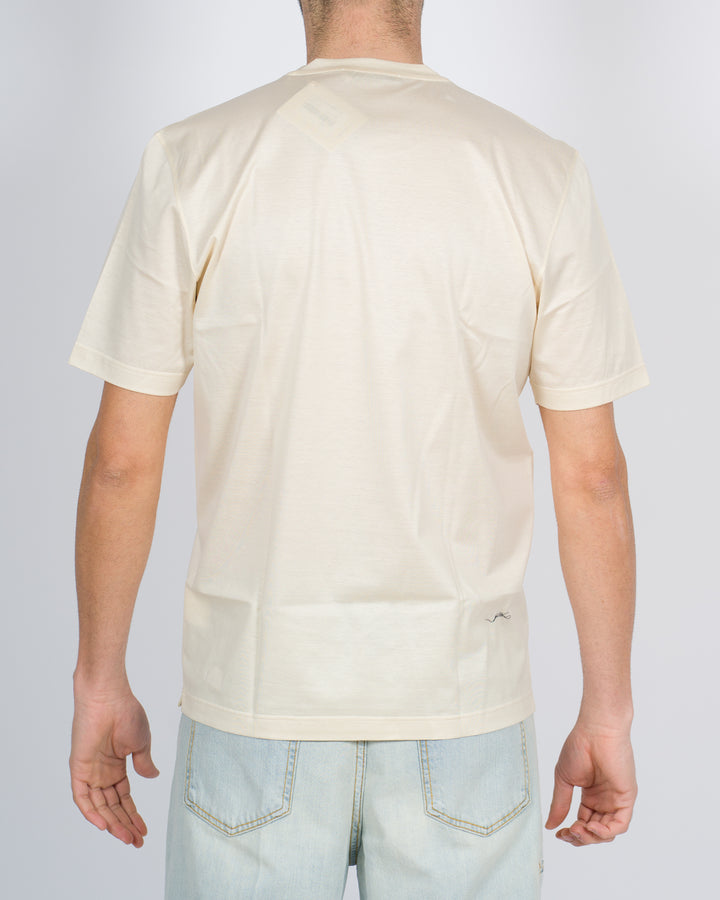 T-shirt filo di scozia panna 