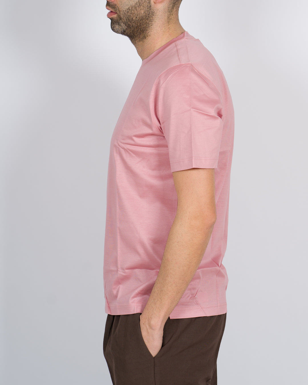 T-shirt filo di scozia rosa 