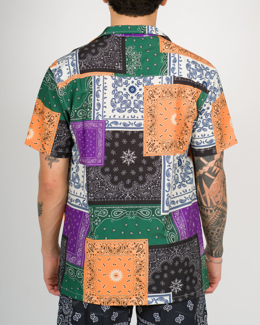 Camicia bowling stampata BANDANA PATCH<BR/> 
