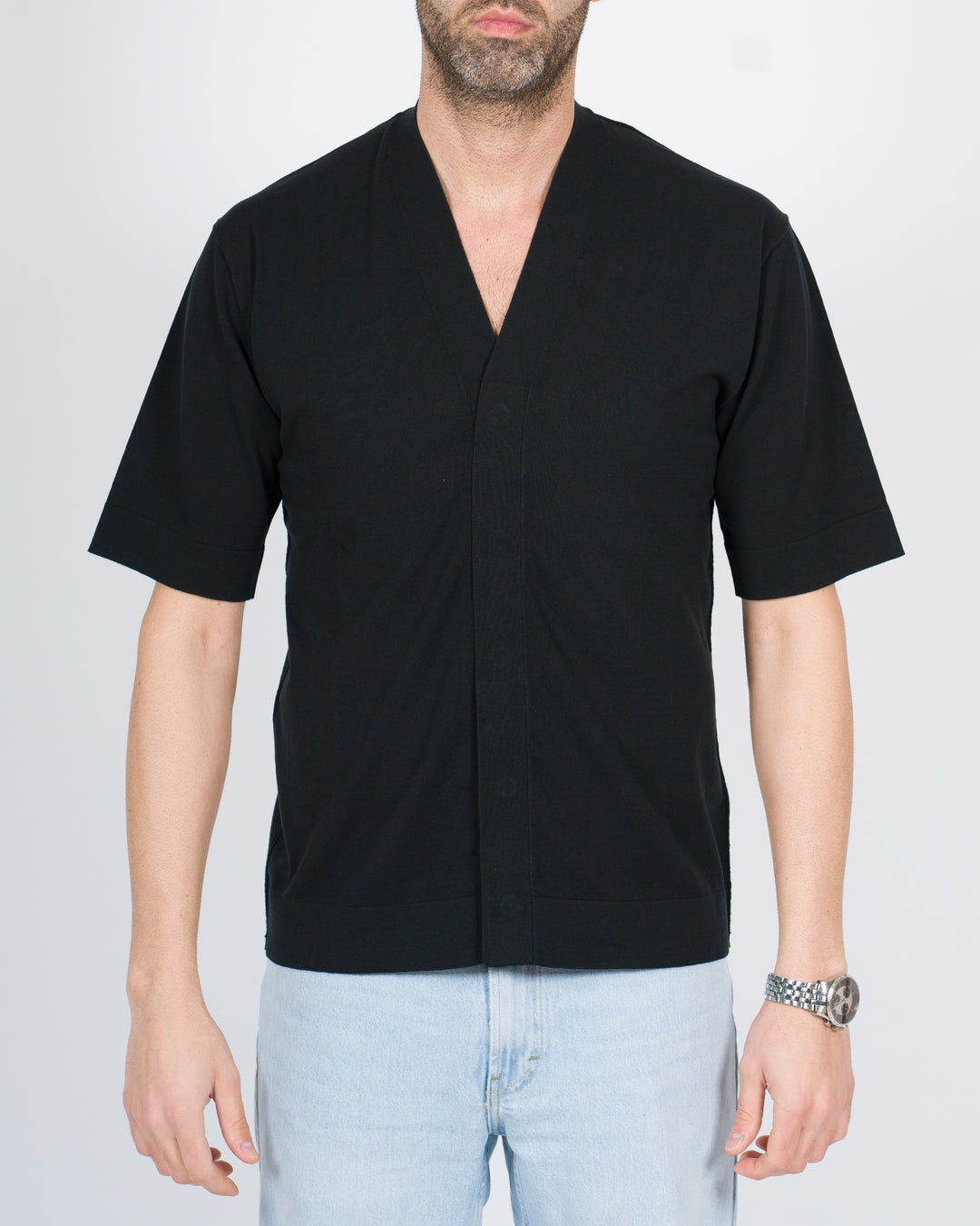 Maglia cardigan extrafine nero 