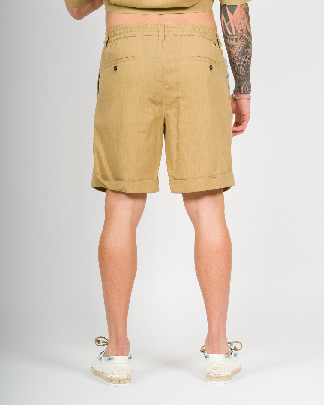 Bermuda con elastico cammello 