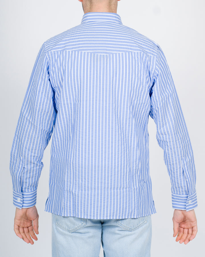 Camicia taschino rigata azzurra 