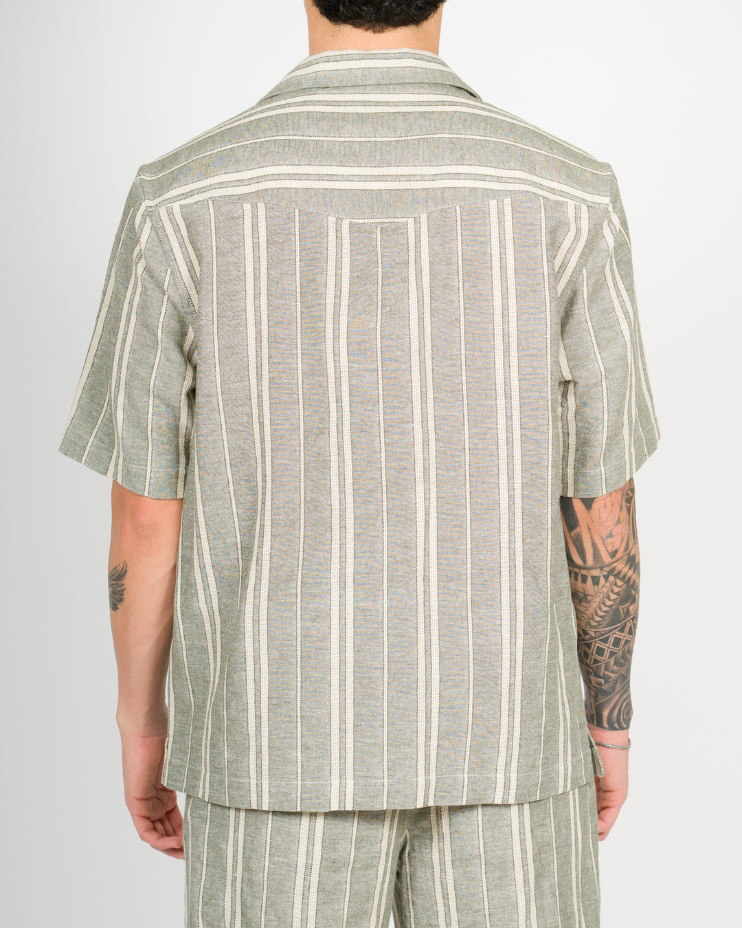Camicia rigata verde 
