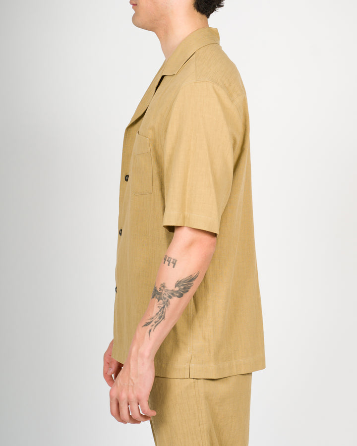 Camicia manica corta cammello 