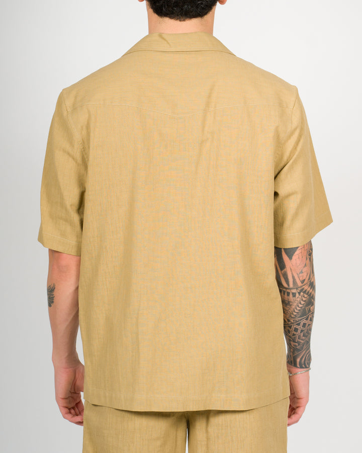 Camicia manica corta cammello 