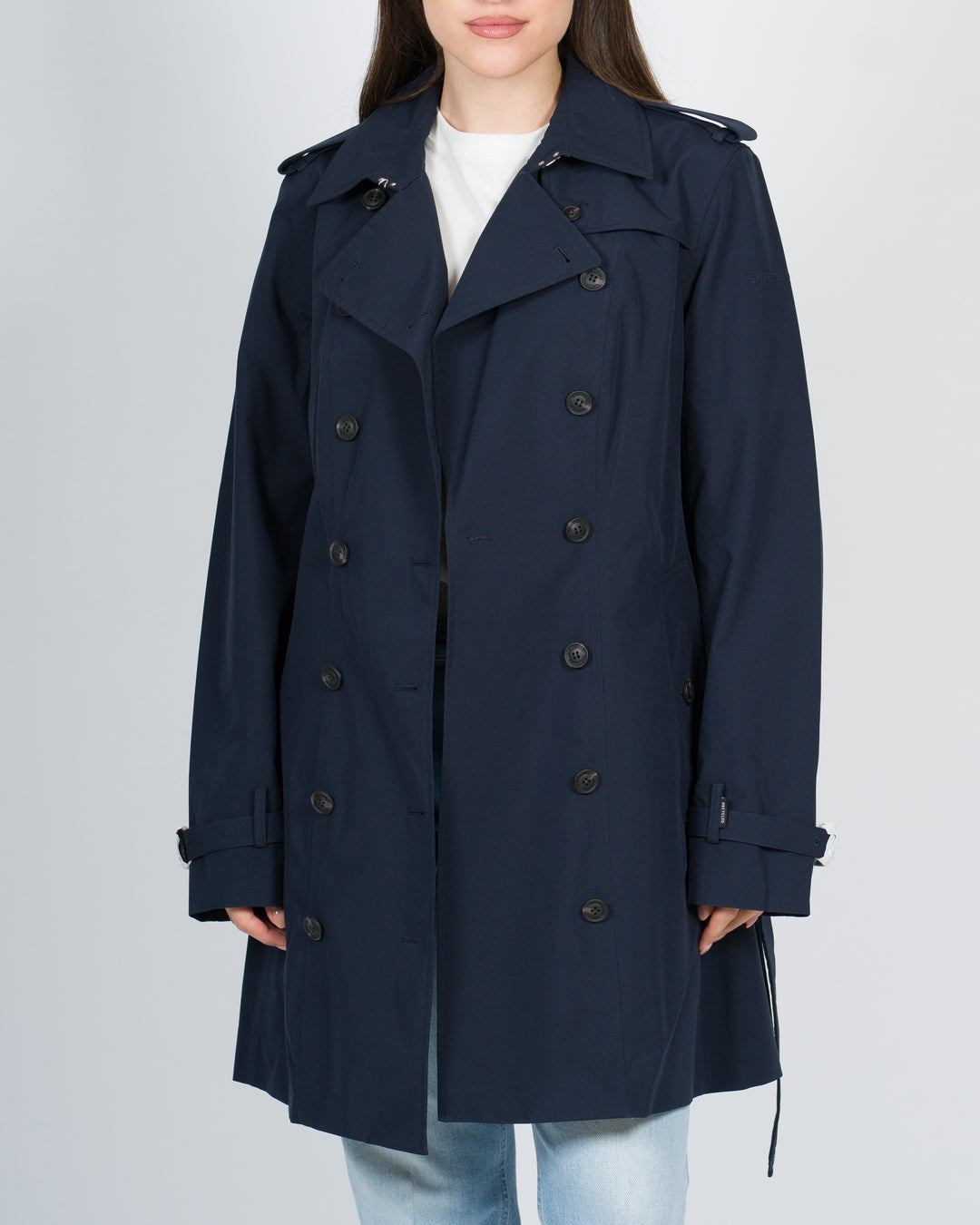 Trench donna Audrey blu nero<BR/> 