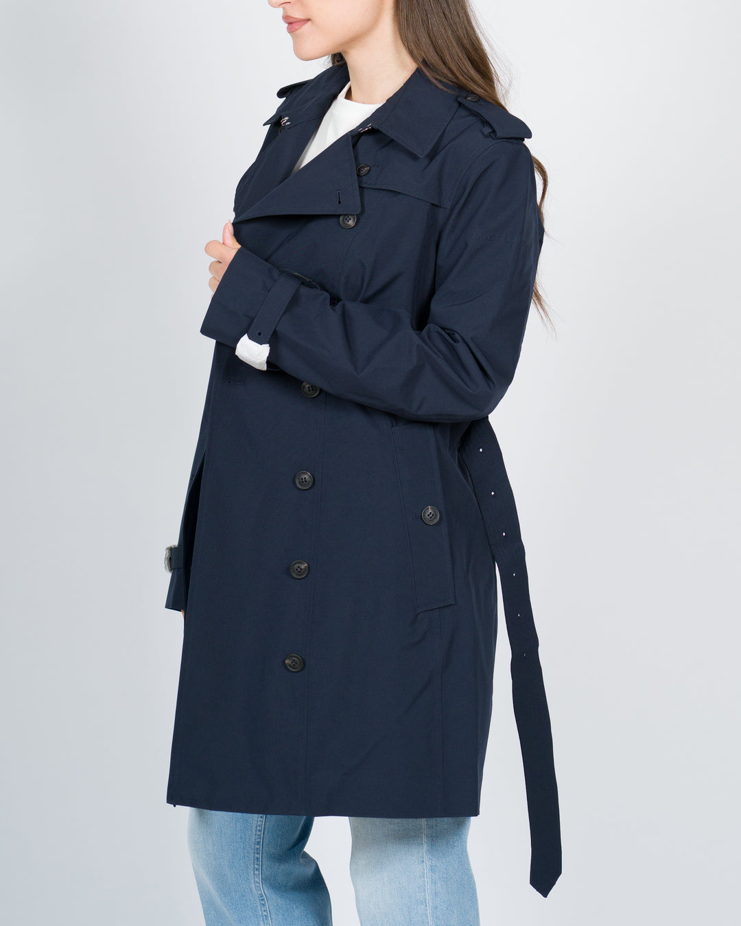 Trench donna Audrey blu nero<BR/> 