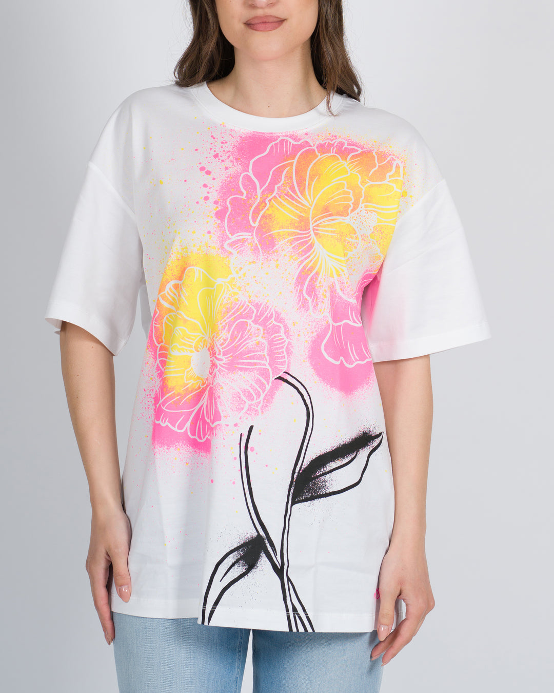 T-shirt MYFO linea over fuxia 
