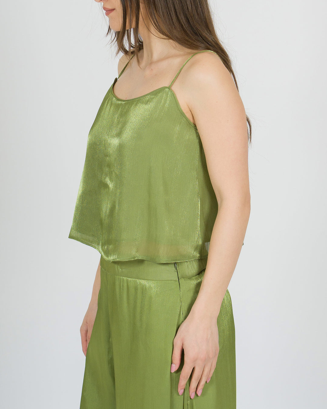 Top Access Verde con Bretelline 