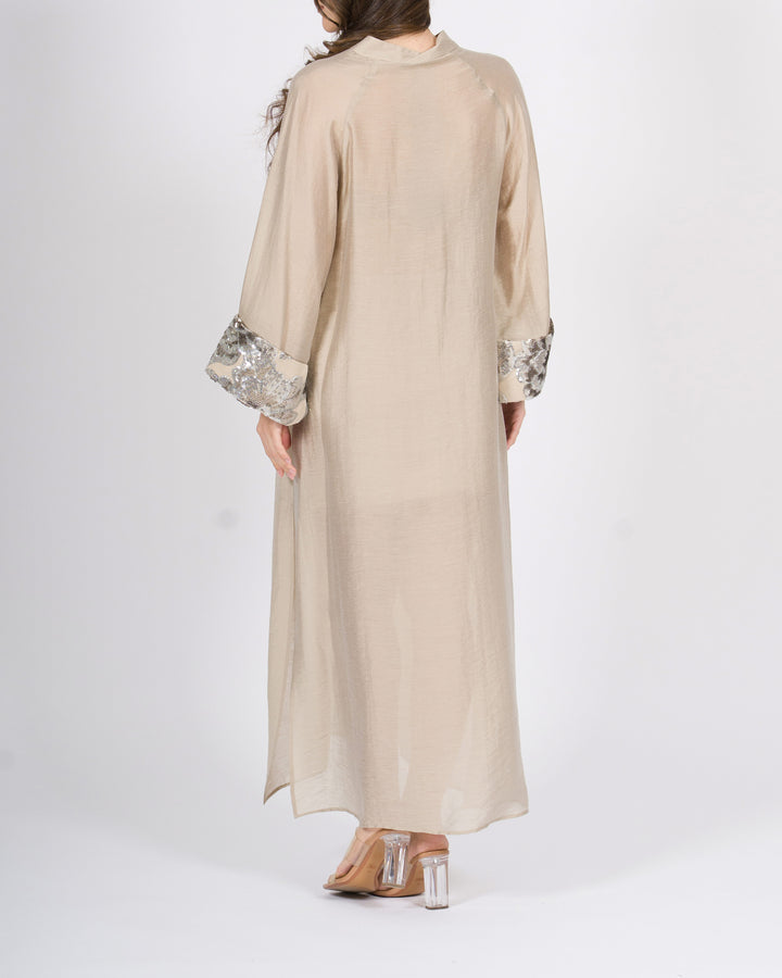 Abito access kimono tortor con ricami floreali in paillettes 