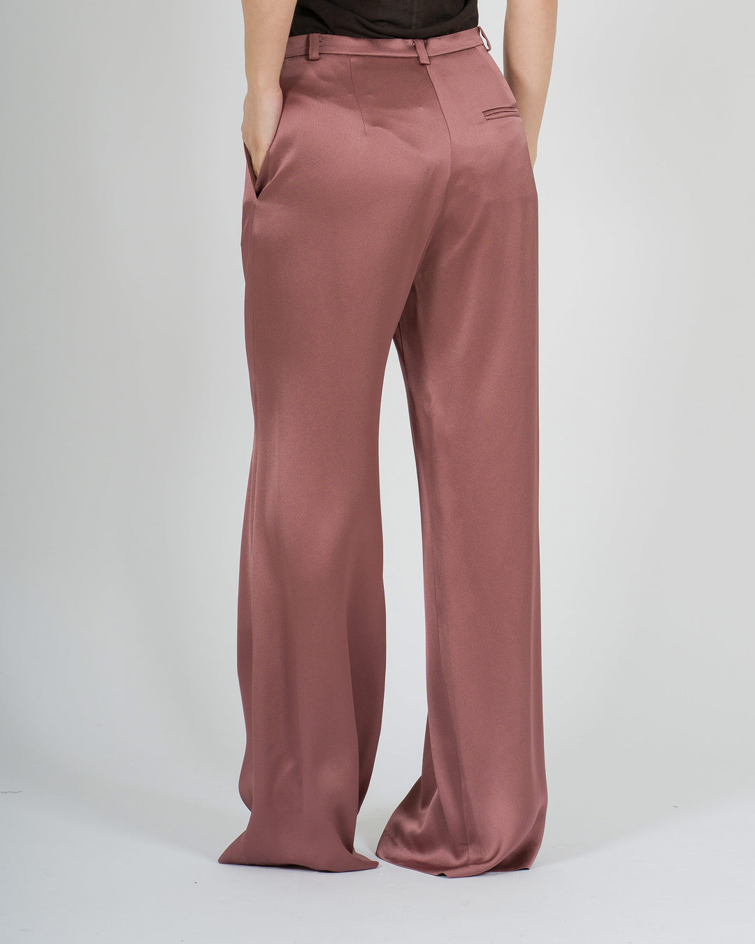 Pantalone Alysi Color Terra tessuto lucido 