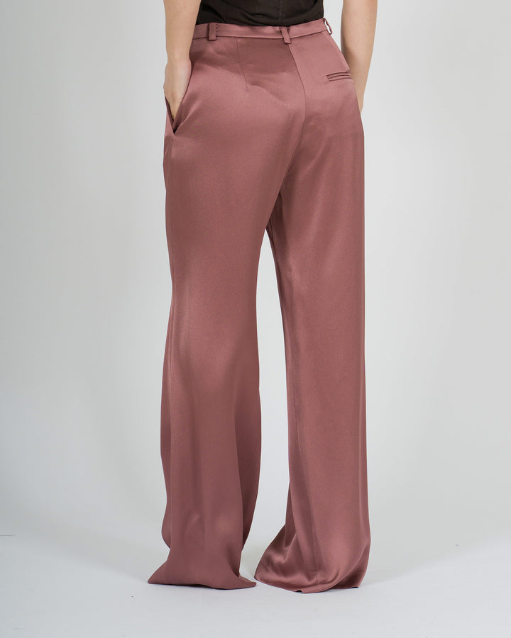 Pantalone Alysi Color Terra tessuto lucido 
