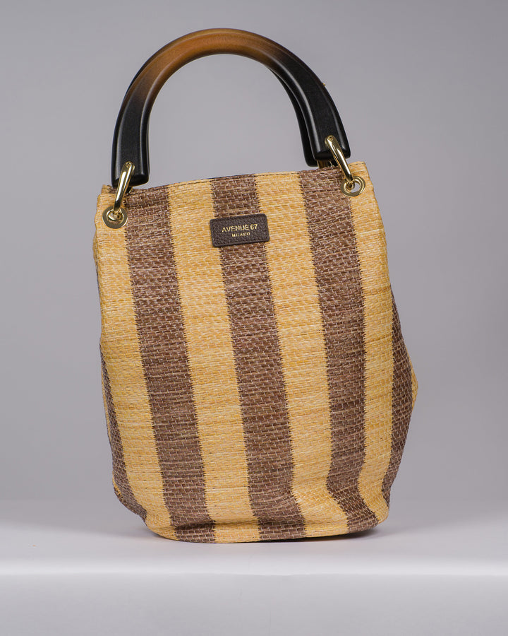 BORSA AVENUE RAFIA MARRONE 