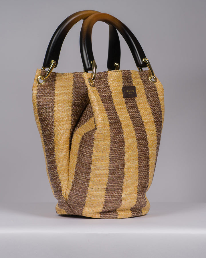 BORSA AVENUE RAFIA MARRONE 