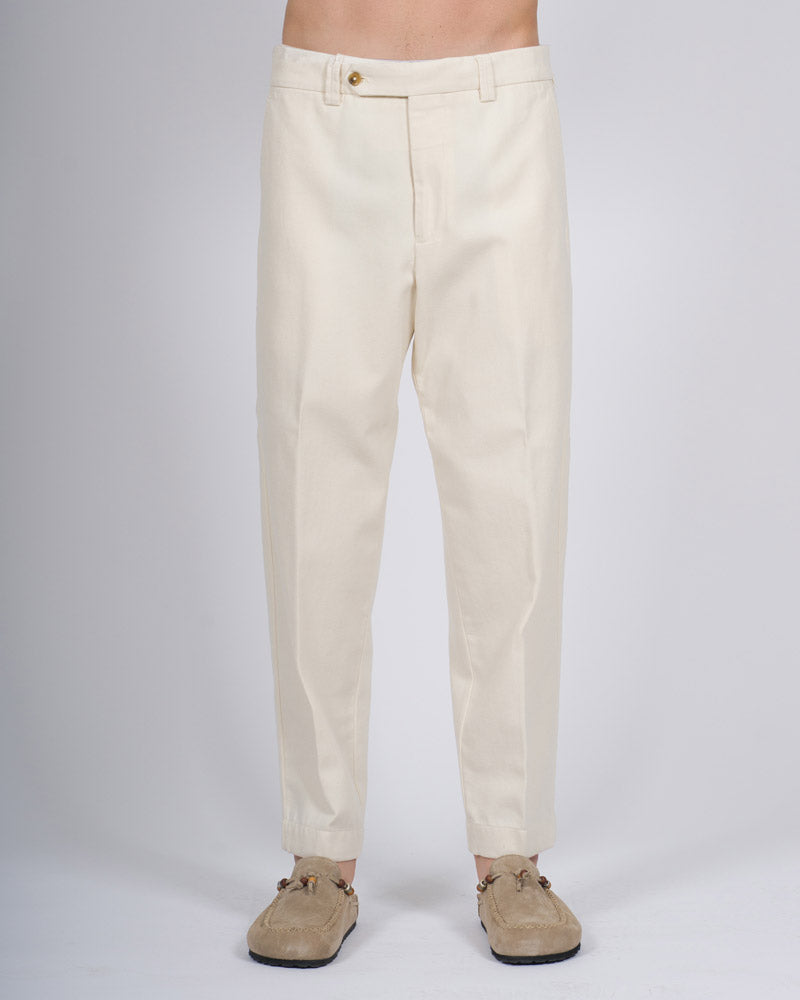 Pantalone Chiaia FF cotone panna 