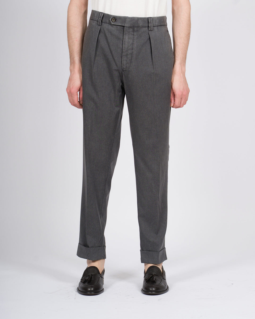 Pantalone Chiaia grigio in lana frosted 