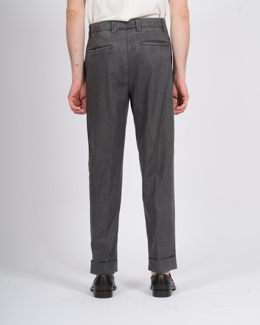 Pantalone Chiaia grigio in lana frosted 