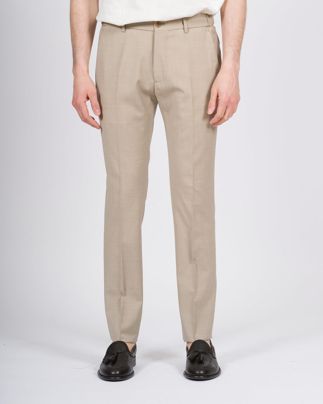 Pantalone Berwich Morello Elax beige in lana elastica 
