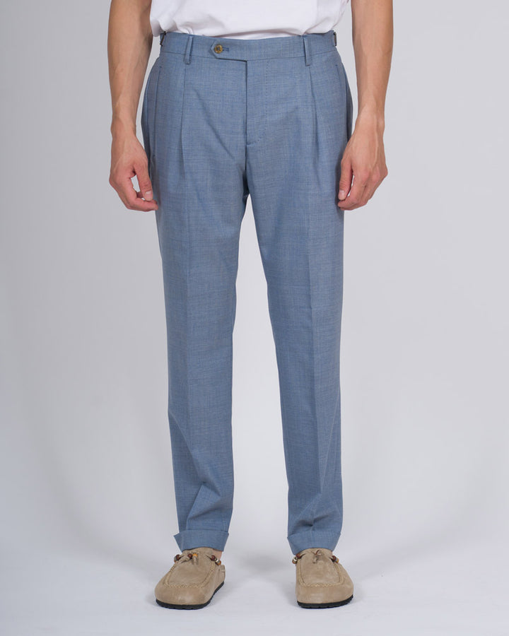 Pantalone Retro Lana Azzurro 